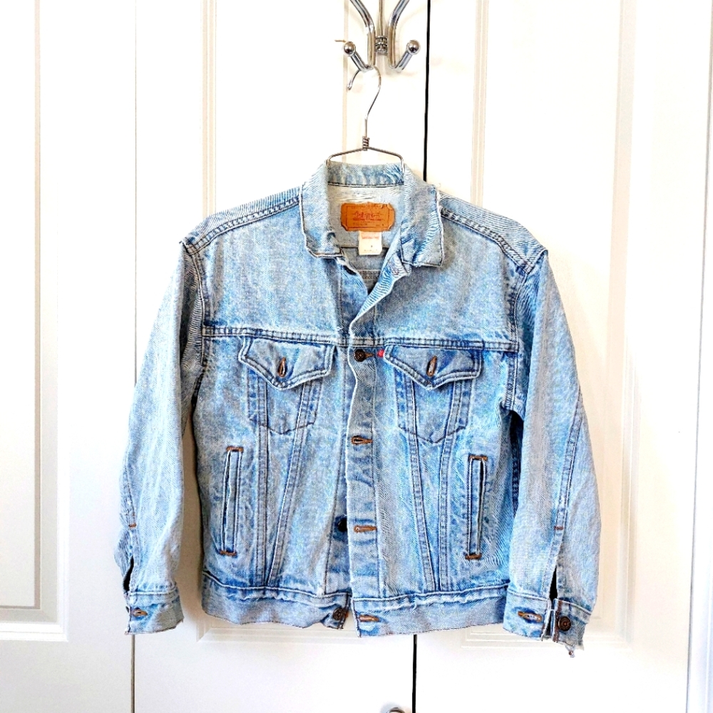 Acid Wash 80s Trucker III Levi‎ Denim Jacket size Medium Women's 57508-0209 Made